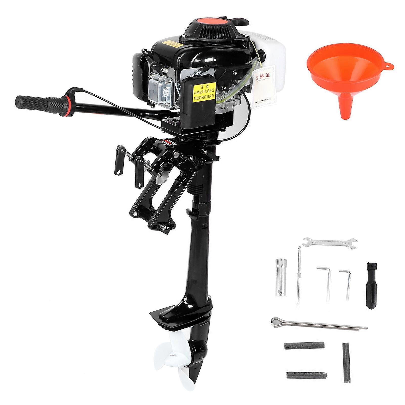 4-stroke 4 HP outboard motor, air-cooled system, propeller, manual start, 360° steering rotation