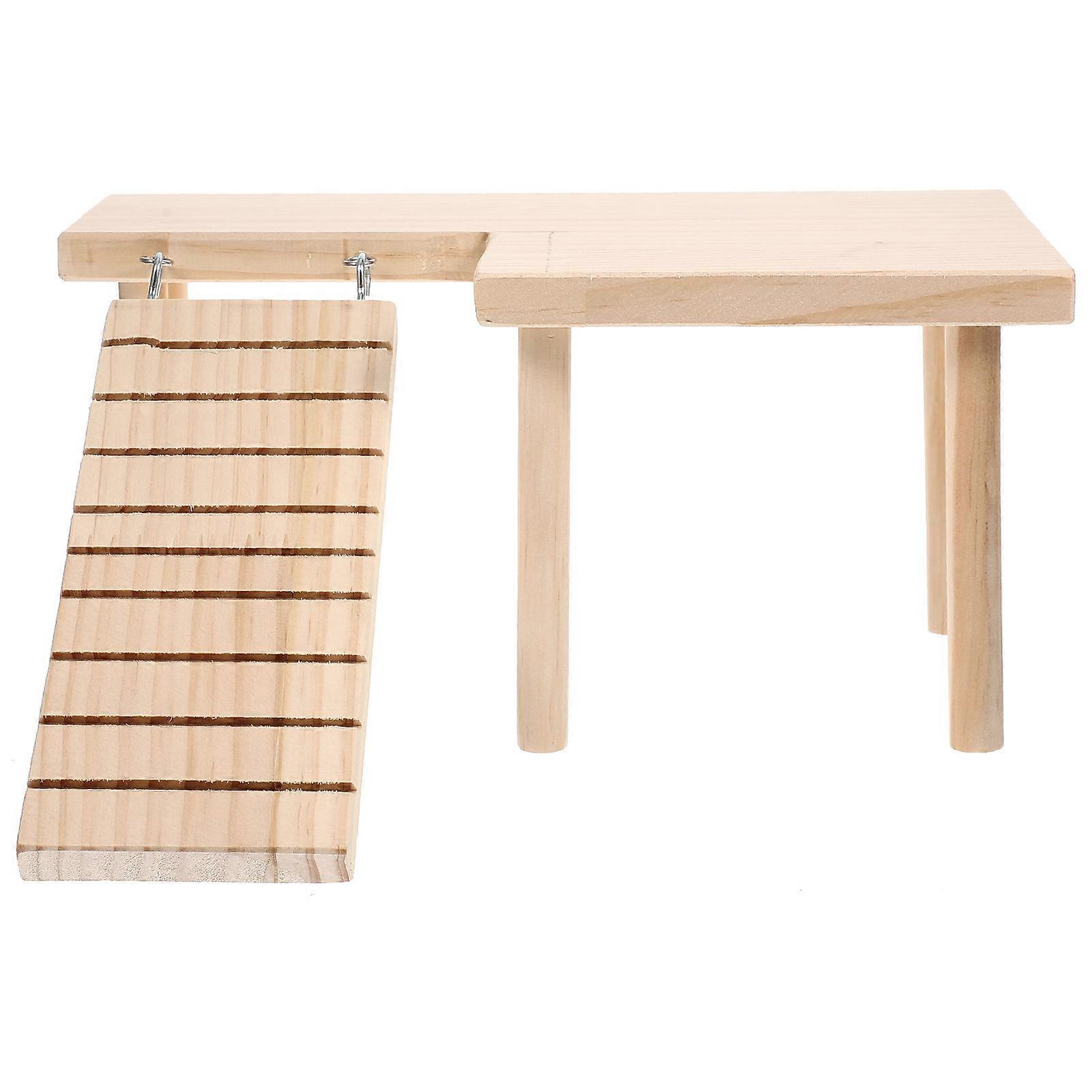 Wooden Hamster Platform Ladder for Safe Climbing and Chewing Activity – Ideal for Hamsters, Rats, and Chinchillas