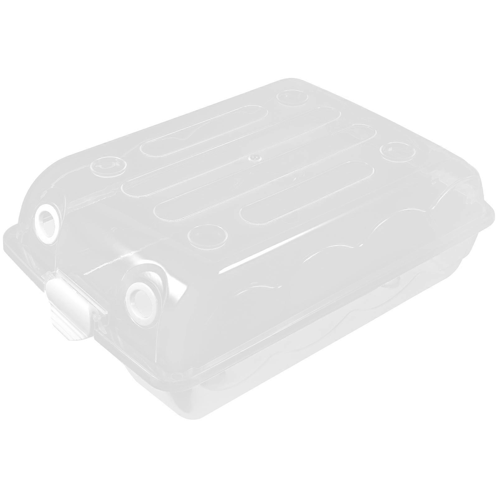 Shoe Box Flipping Lid Plastic Shoes Storage Container Home Dormitory Use Transparent 31.50X21.00X11.00CM Stackable 1Pack