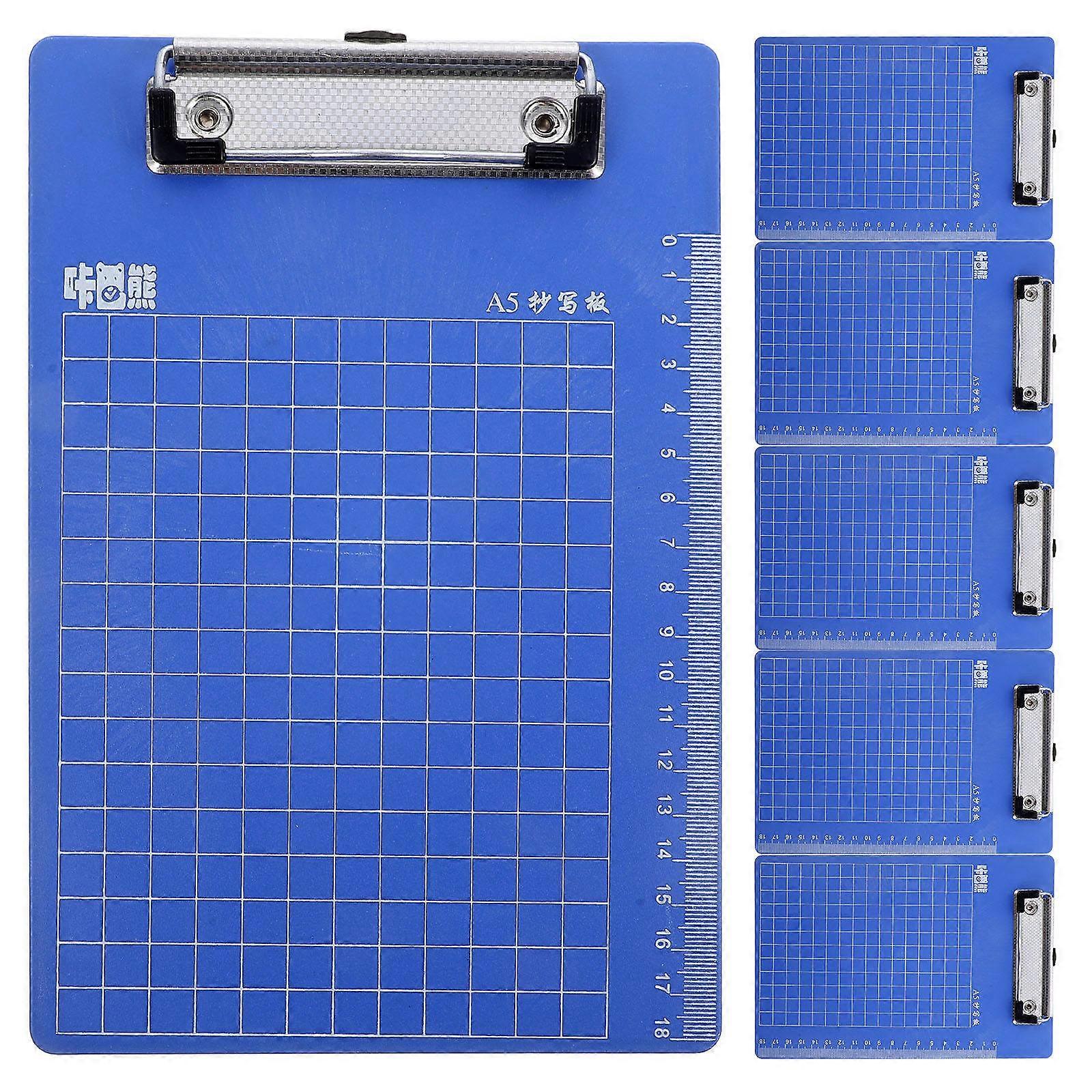 Plastic Clipboard Writing Board Calibration Hanging Office Use 6Set