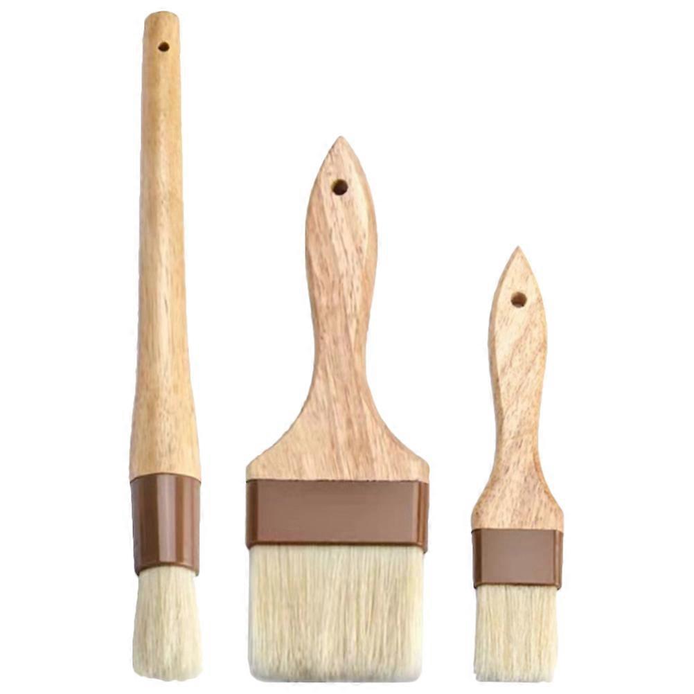 Baking Brushes Basting Pastry Bristle Barbecue Grilling Oil Assorted Color 30.00X3.00X3.00cm Heat Resistance 3Pcs