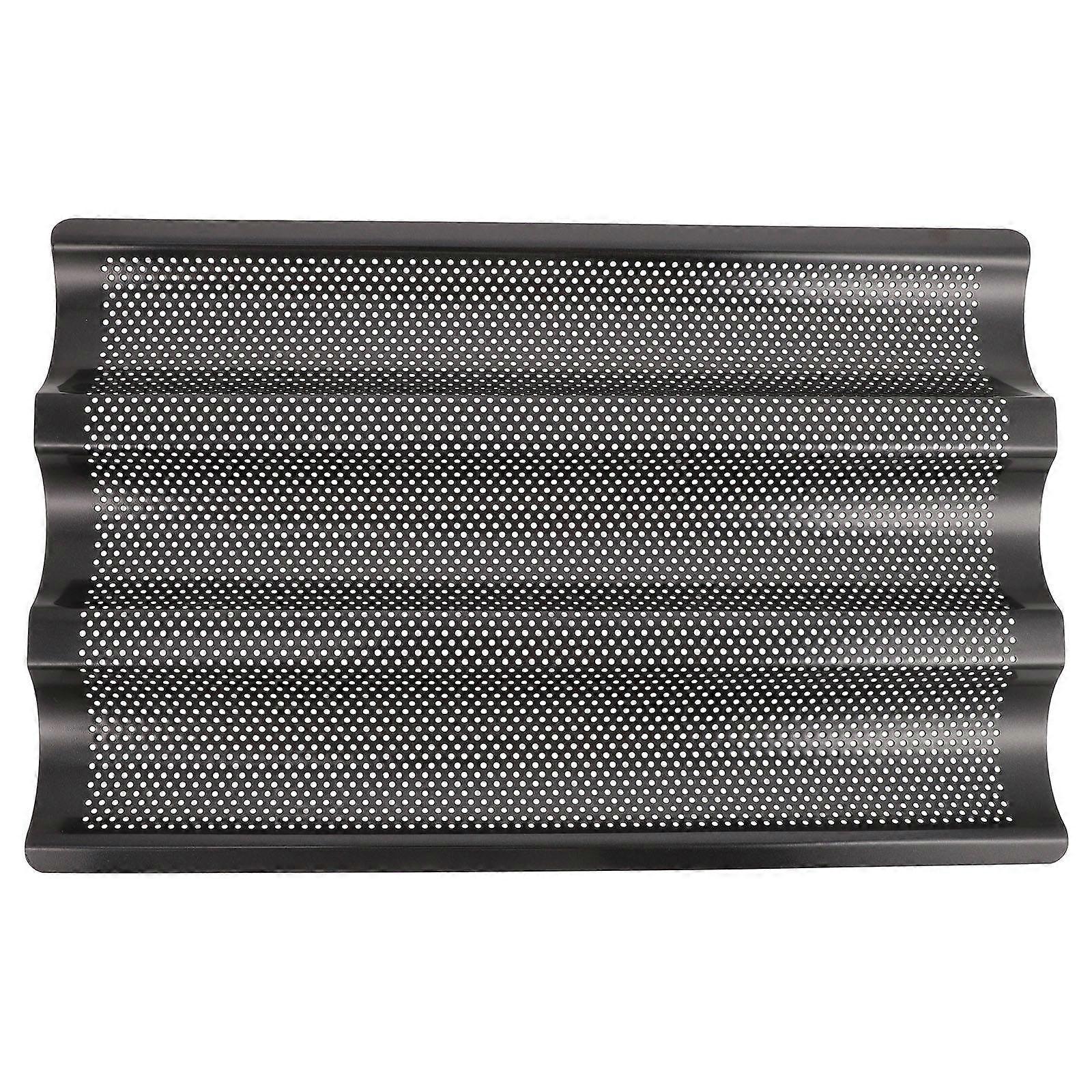 French Bread Baking Pan Nonstick Baking Tray Silver Home Use 1Pcs