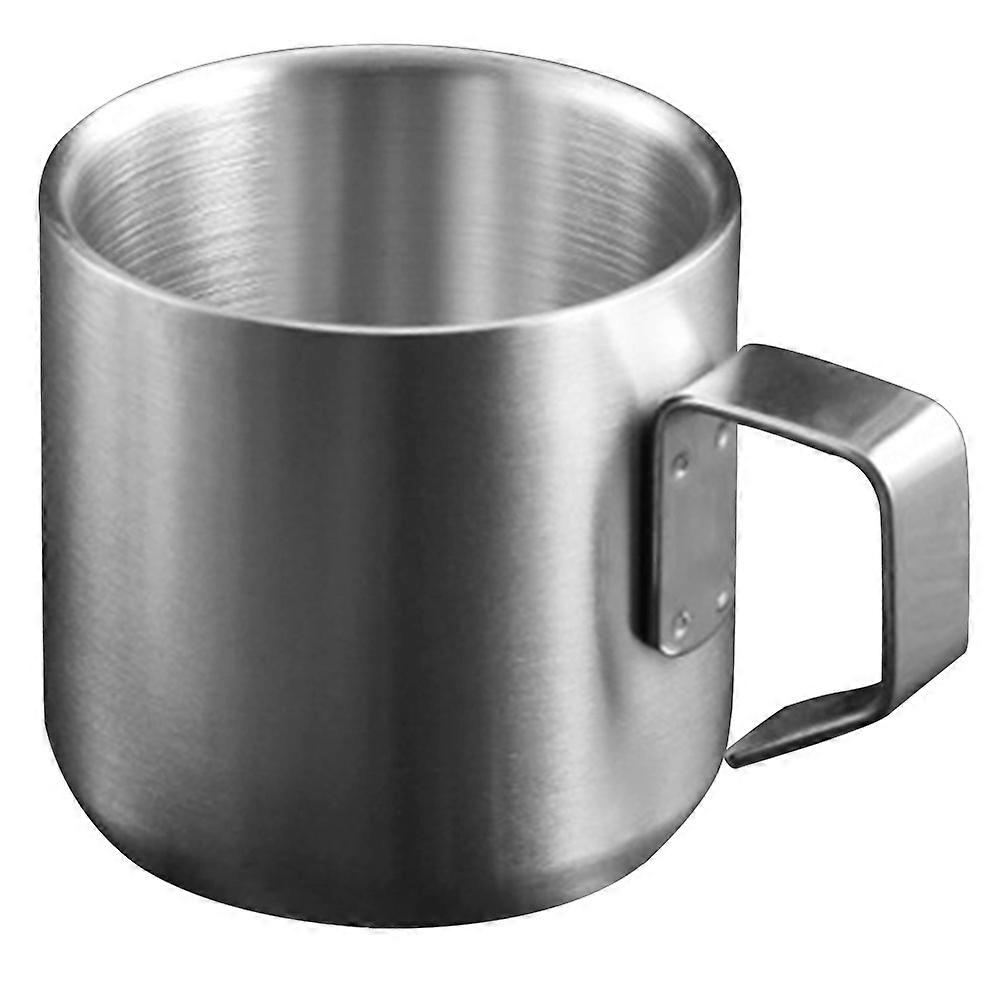 Double Walled Breakfast Cup with Handle – Stylish Metal Container for Milk, Cereal, Desserts, and More