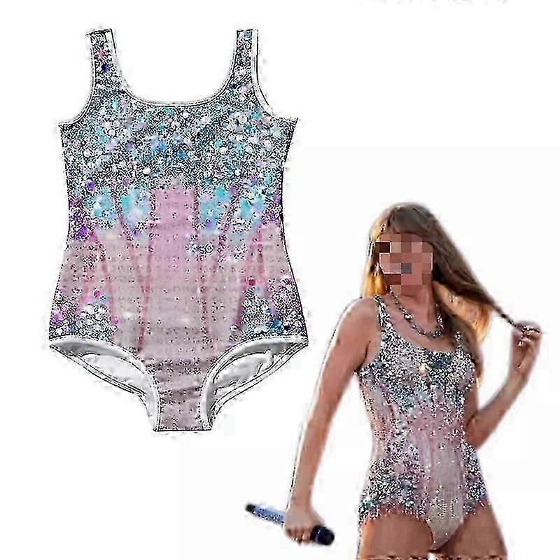 Enfant Taylor Swiftie Print Maillot de bain une pièce Maillots de bain Stage Performance Costume_lucky_b-Yogo