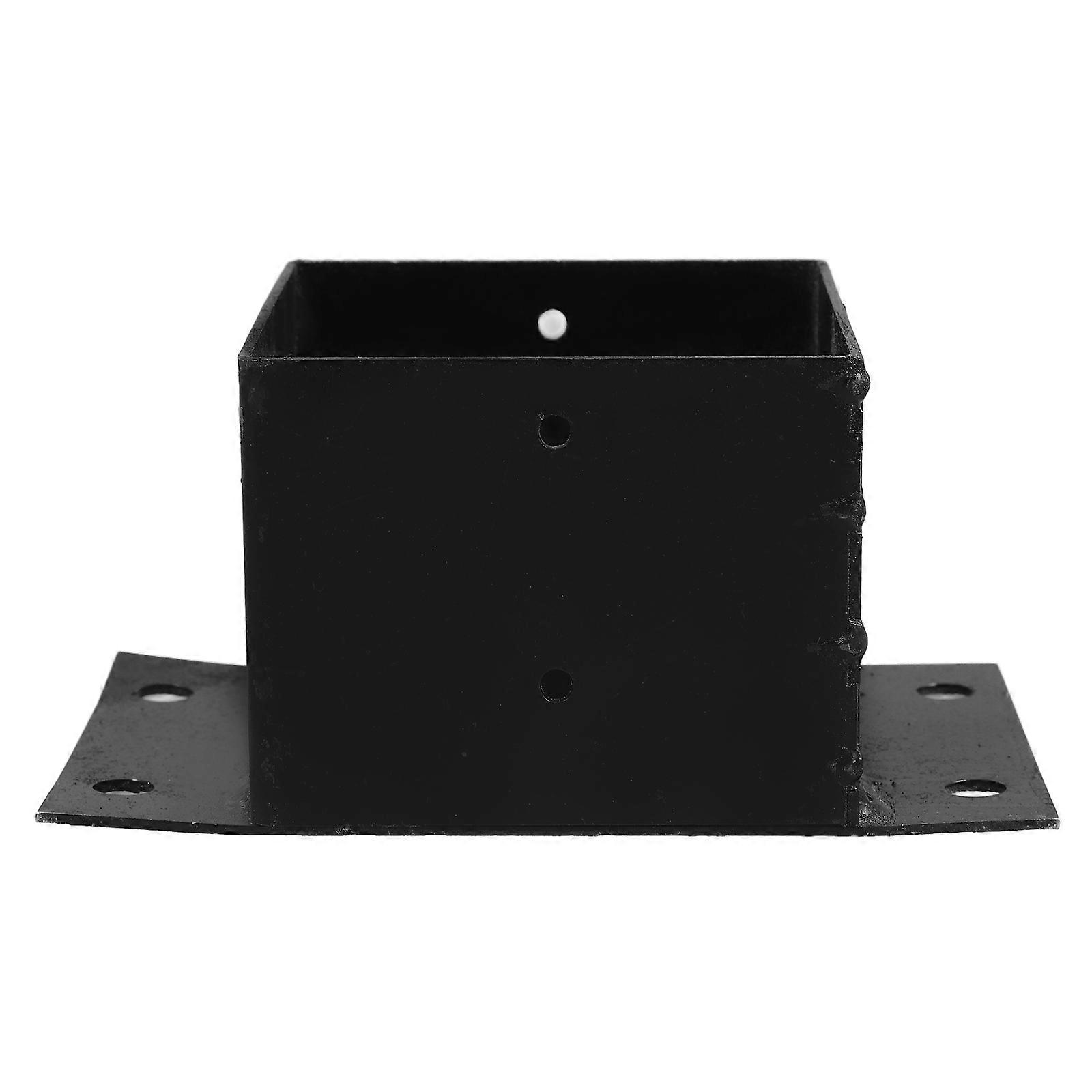 Metal Post Base Fence Handrail Fence Post Bracket Wood Post Base Protectors Easy Installation Black Color Square Shape 1Pcs