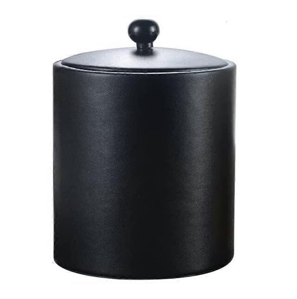 Isolated stainless steel ice cooler bucket with lid, doublewalled design (black)