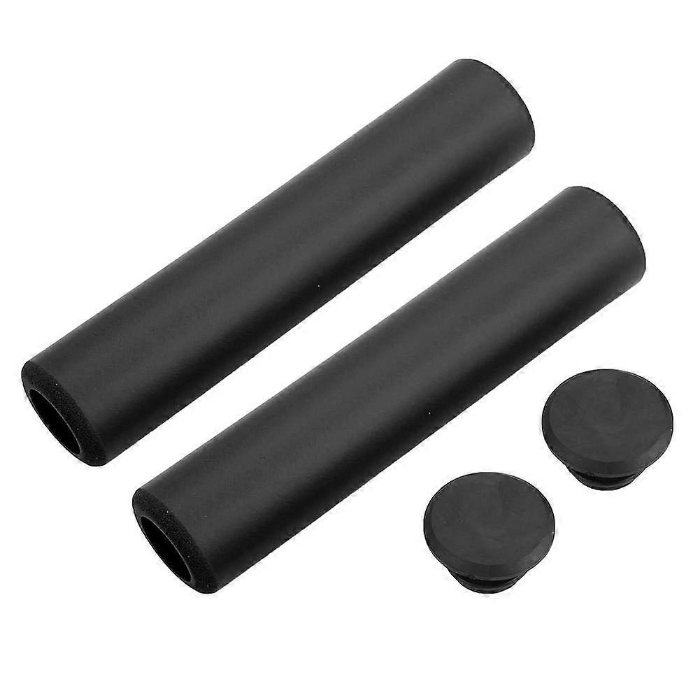 Bicycle Handlebar Grips, Bicycle Grip Sleeve AntiS Bicycle Grip with End Plugs (Black)