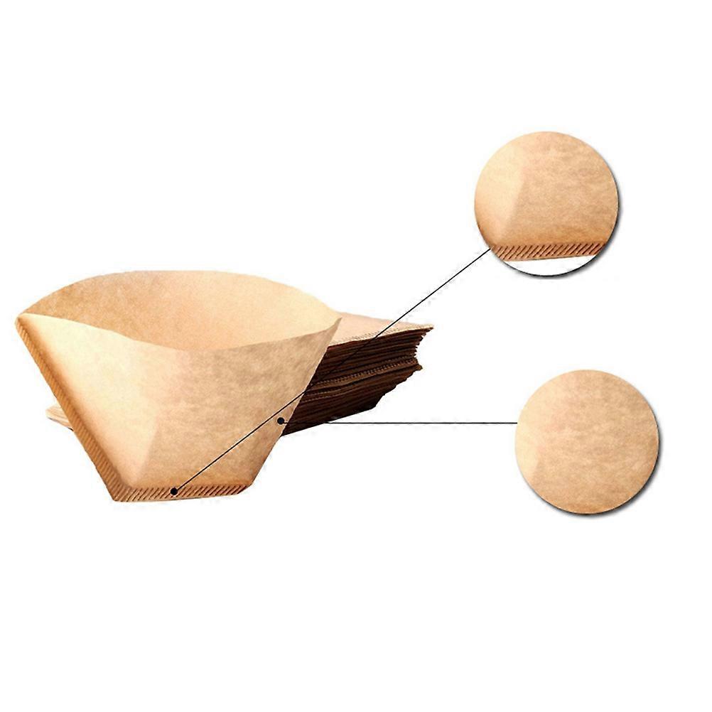 Conical Coffee Filter Unbleached Paper Brewing Coffee Tool for Coffee Machine Circular Sector Shape Khaki 200Pcs