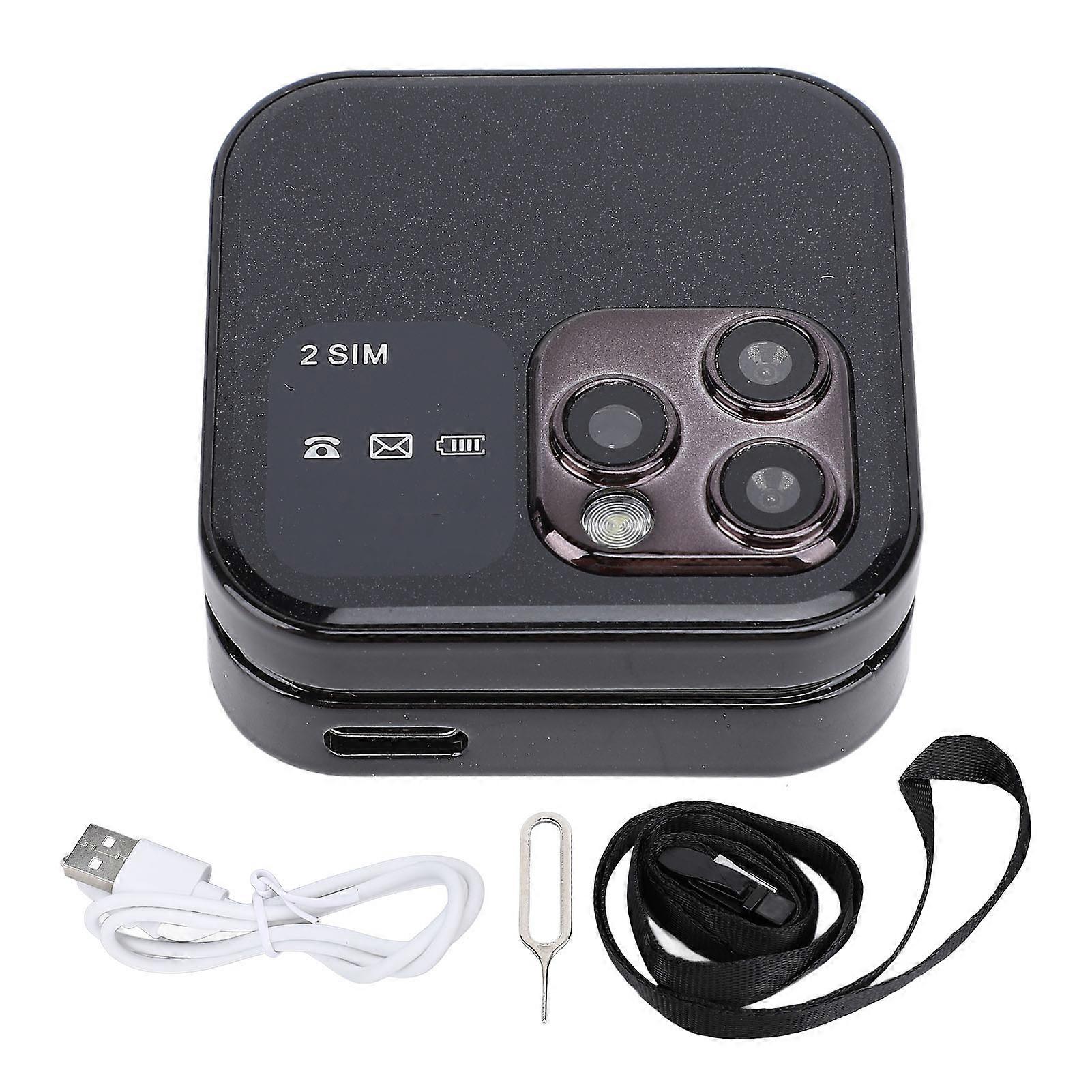 Compact Flip Phone with Dual Screens, HD Camera, LED Flashlight, and Media Playback