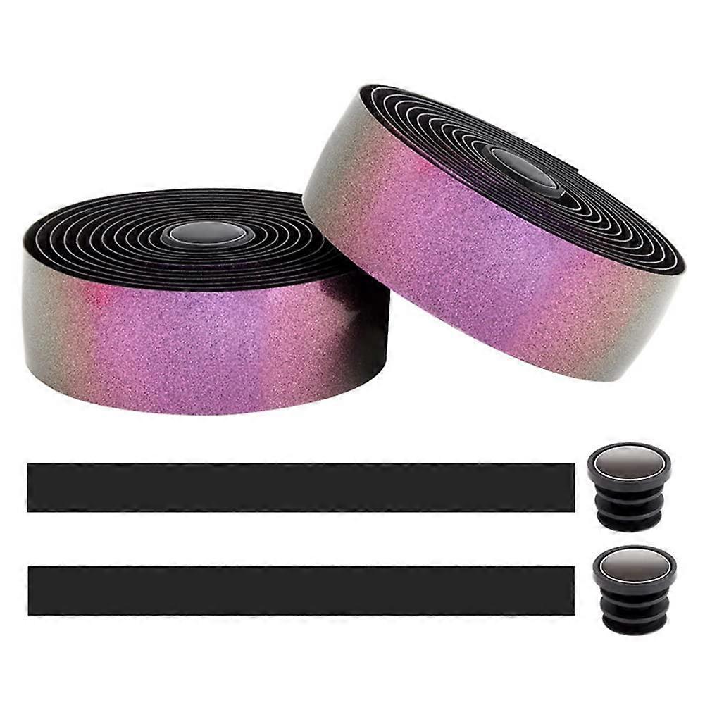 Bicycle Handlebar Tape Non Slip Wrap For Road And Mountain Bikes Purple Shock Absorption