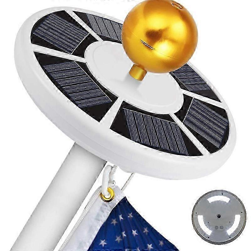 Solcellsdriven flaggstångslampa, Flaggtäckning, Passar de flesta flaggstänger, Solcellsdrivna flaggstångslampor