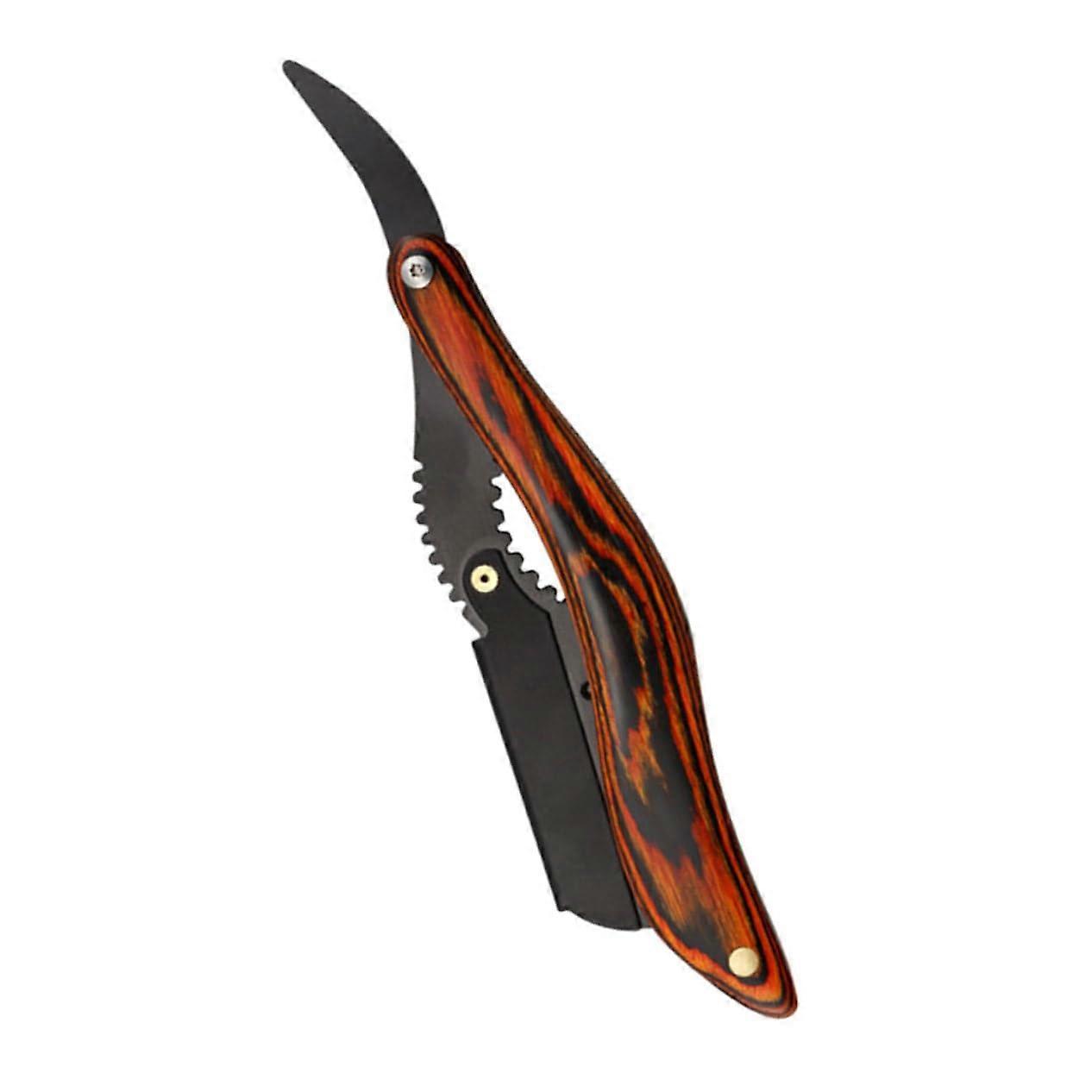 Vintage Beard Trimmer with Wooden Handle, Foldable Razor Holder for Men, High-Quality Precision Beard Cutting Tool