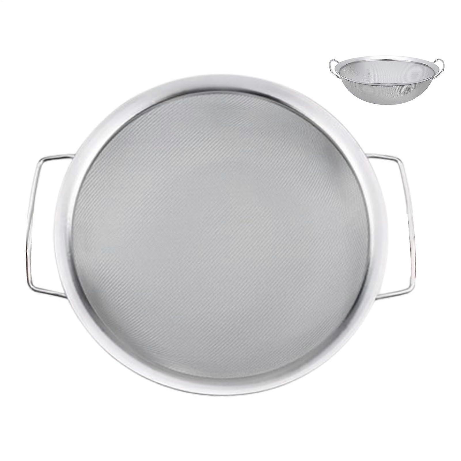 Fine Mesh Sieve, 29 cm Stainless Steel Round Screen with 60 Stitches | Emulsion Strainer and Fine Color Filter