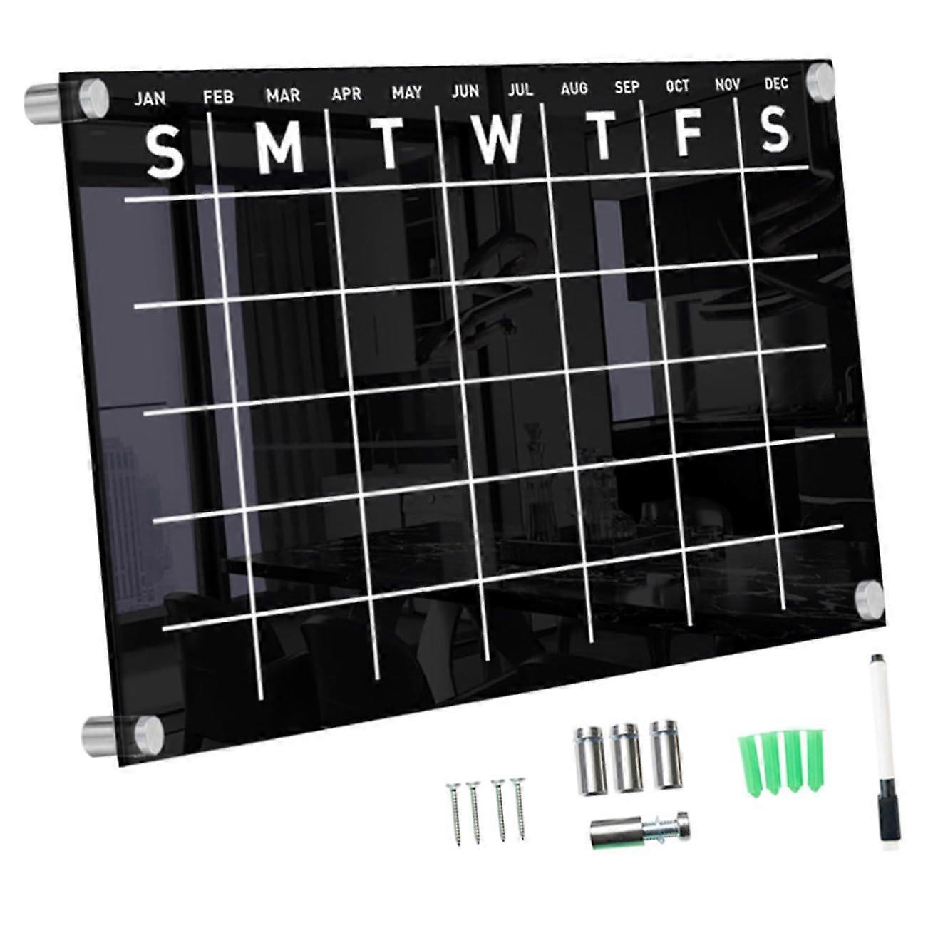 1Set Weekly Acrylic Calendar Wipeable Wall Memo Board With Pins And Whiteboard Marker For Stylish Planning And Easy For Home And Office