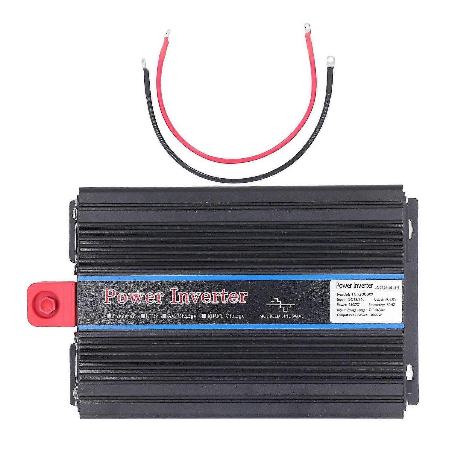 1500W Power Inverter DC to AC Modified Sine Wave Solar Inverter with LCD Display and AC Outlet 12V 24V Input 220V