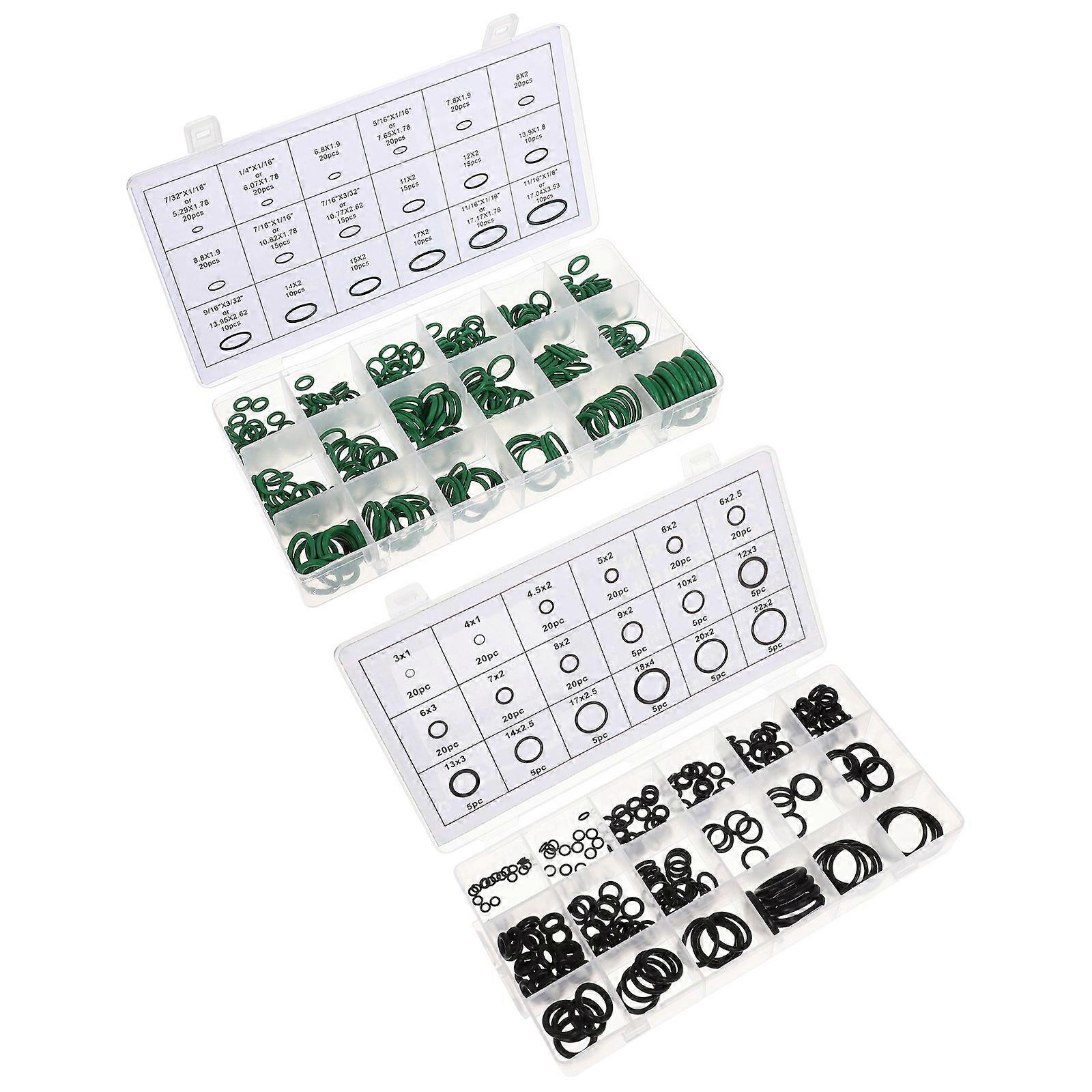 495pcs Durable Rubber Seal Gasket Assortment Kit for Automotive Air Conditioning, Oil Resistant, Multipurpose for Cars, Pumps, Sinks