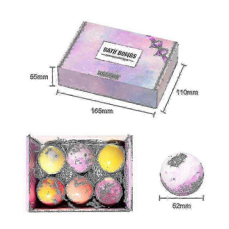 Bubble Bath Bombs Gift Set 6pcs for Spa & Birthday