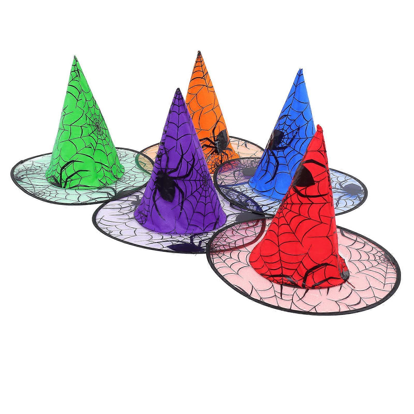 It seems like you're referring to a product listing for Halloween party accessories — specifically, **"5pcs Carnival Witch Hats With Spider Pattern,