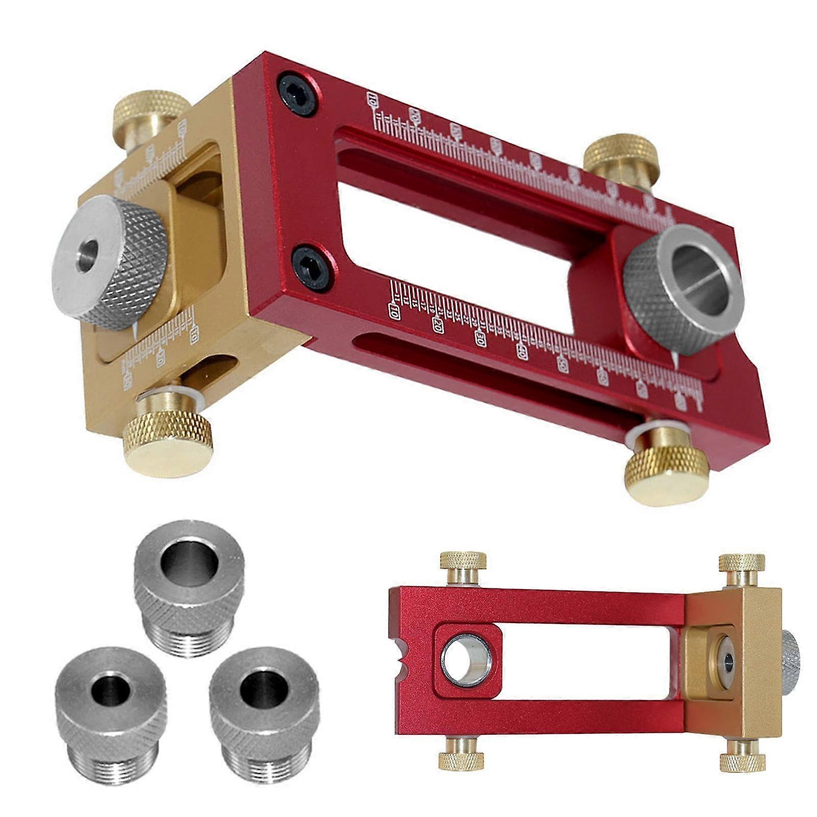 Dowel Jig Set, Drilling Jig Set, 5Hole 6/8/10/12/15 mm Bit Set, Drill Locator