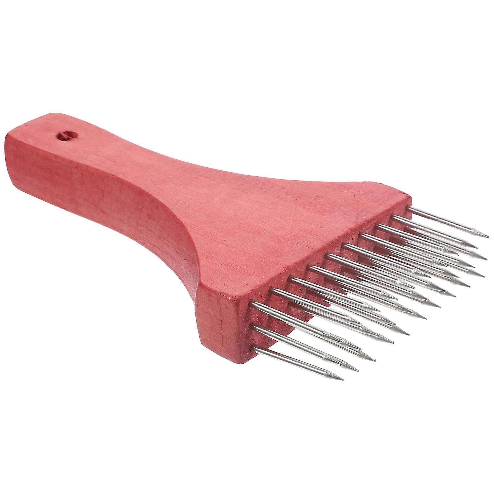 Stainless Steel Meat Tenderizer with Wood Handle for Kitchen Use Assorted Color 7.87x2.95x1.38 Inches