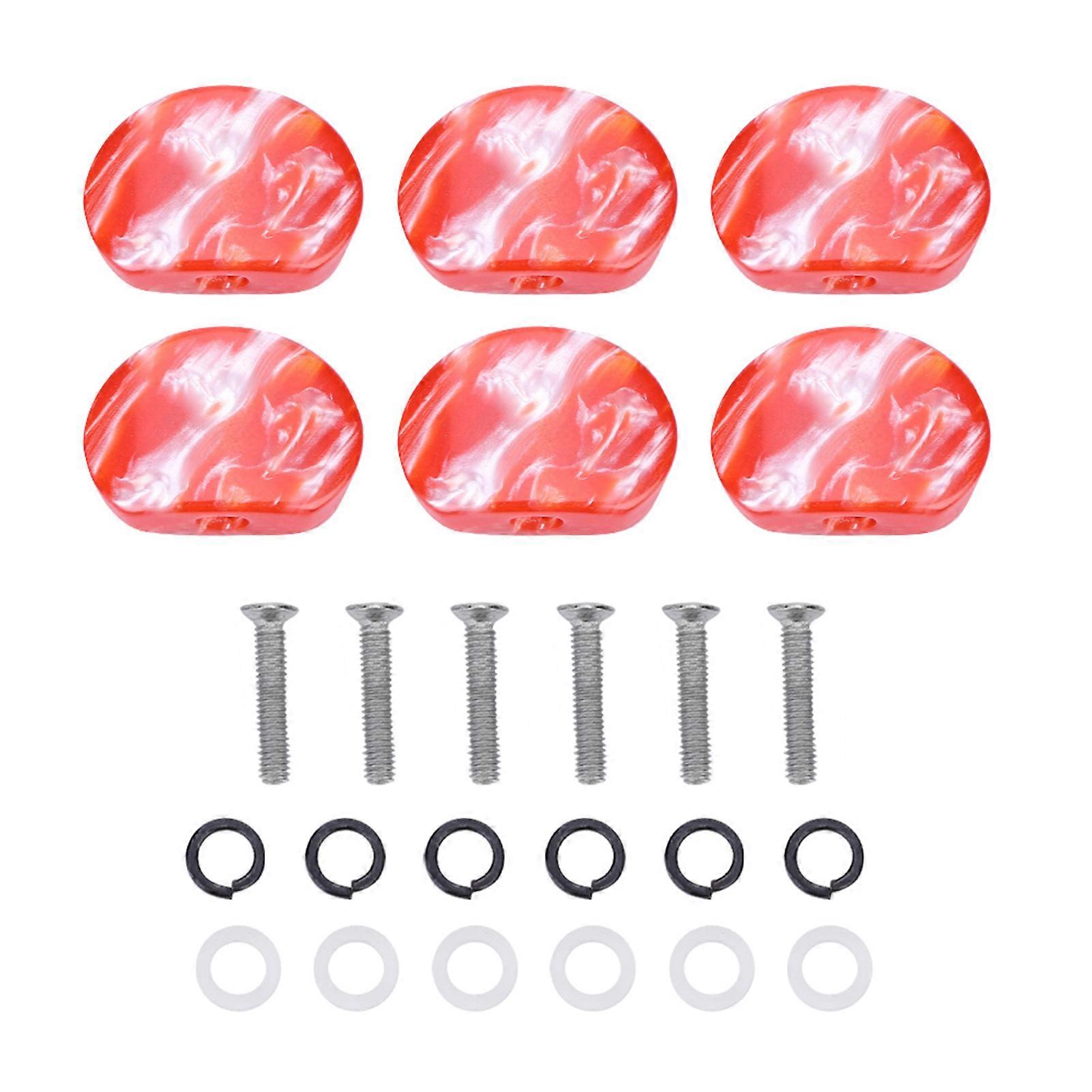 6 PCS/ Set Tuning Pegs Machine Heads Acrylic Buttons for Guitar(#2)