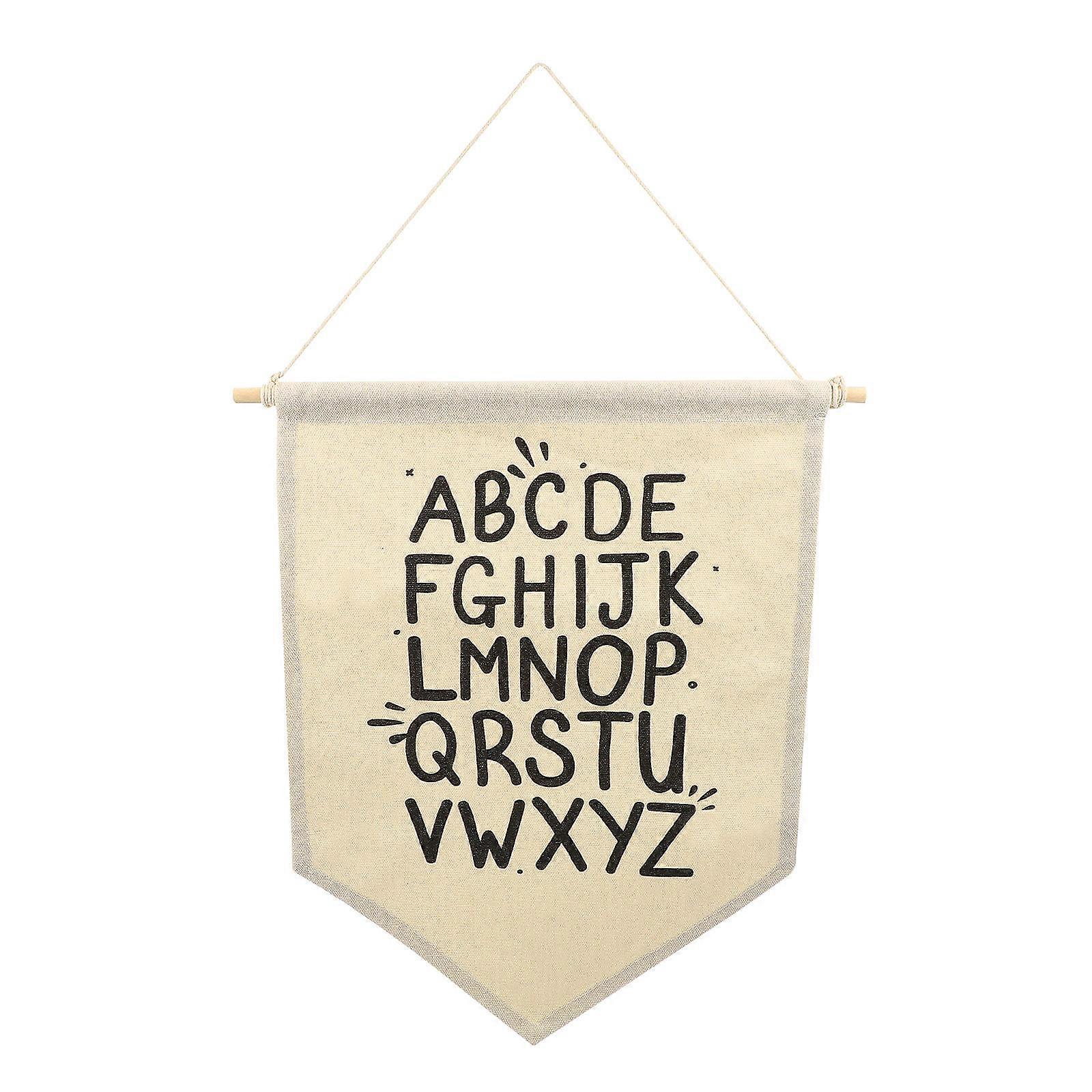 Alphabet Canvas Banner Educational Wall Hanging Decoration for Birthdays Holidays Easy Rope Installation Nursery Room Decor