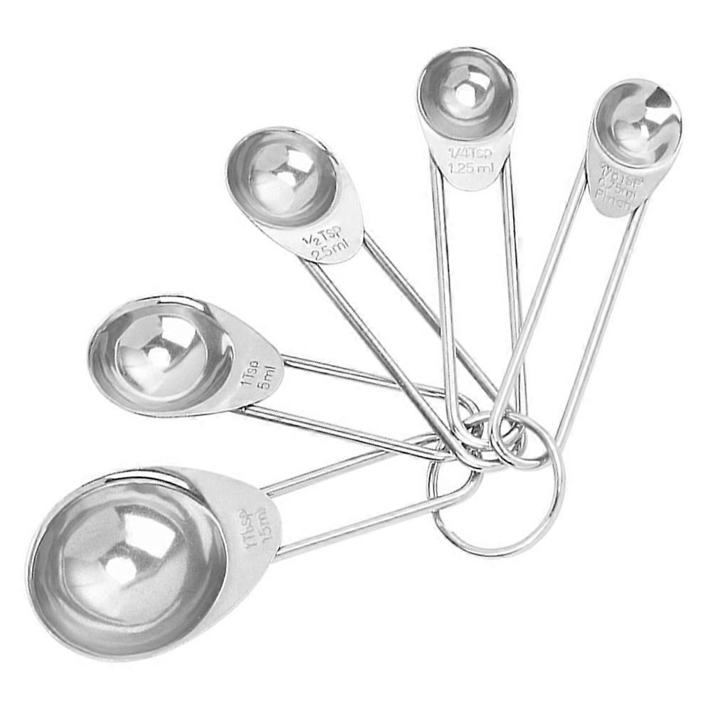 Stainless Steel Measuring Spoons Set for Kitchen with 1 Set of Scoops Silver Color