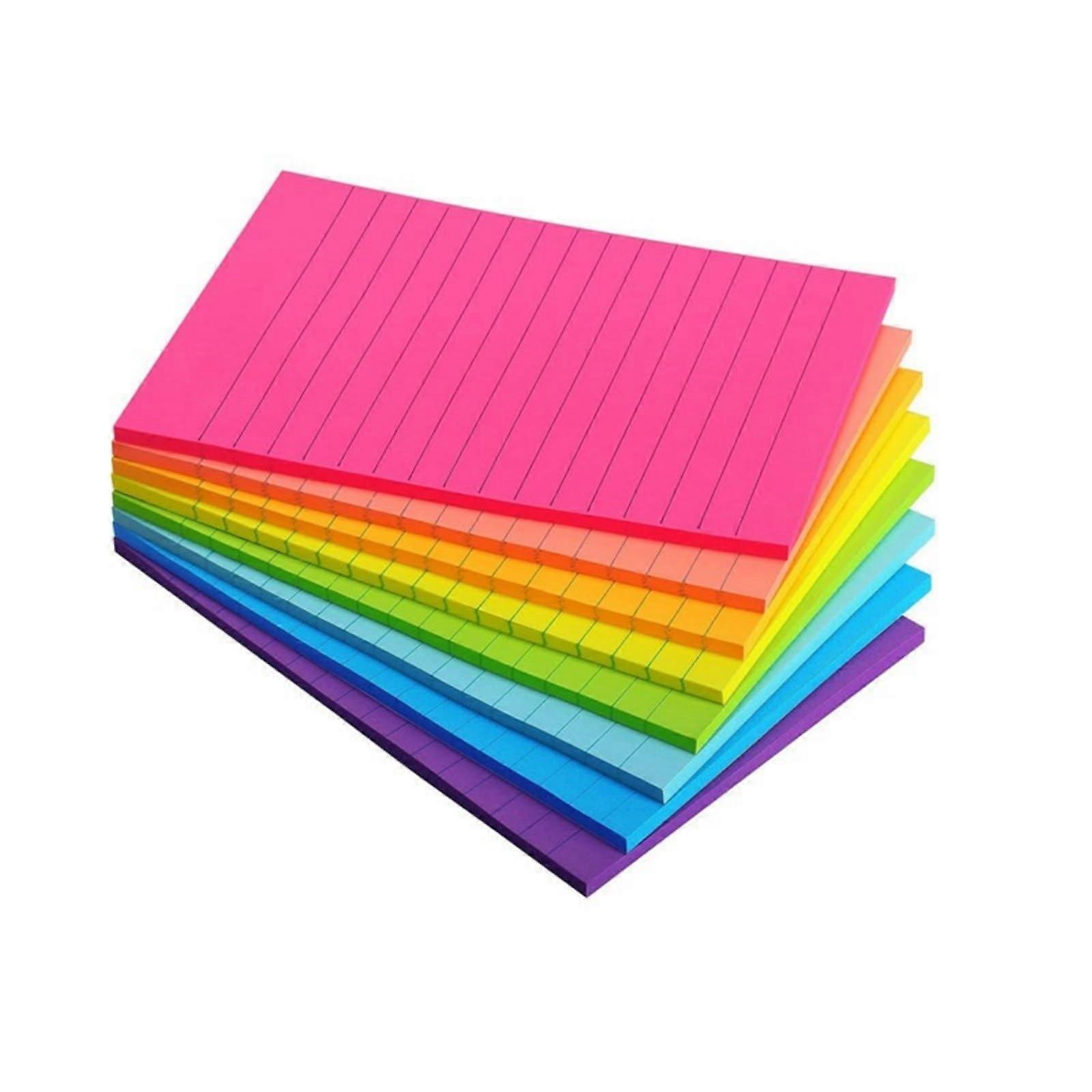 8 Coloured Sticky Notes 100 x 150 mm SelfAdhesive Notes, Colourful Notepads for Office Home, 45 Sheets per Pad