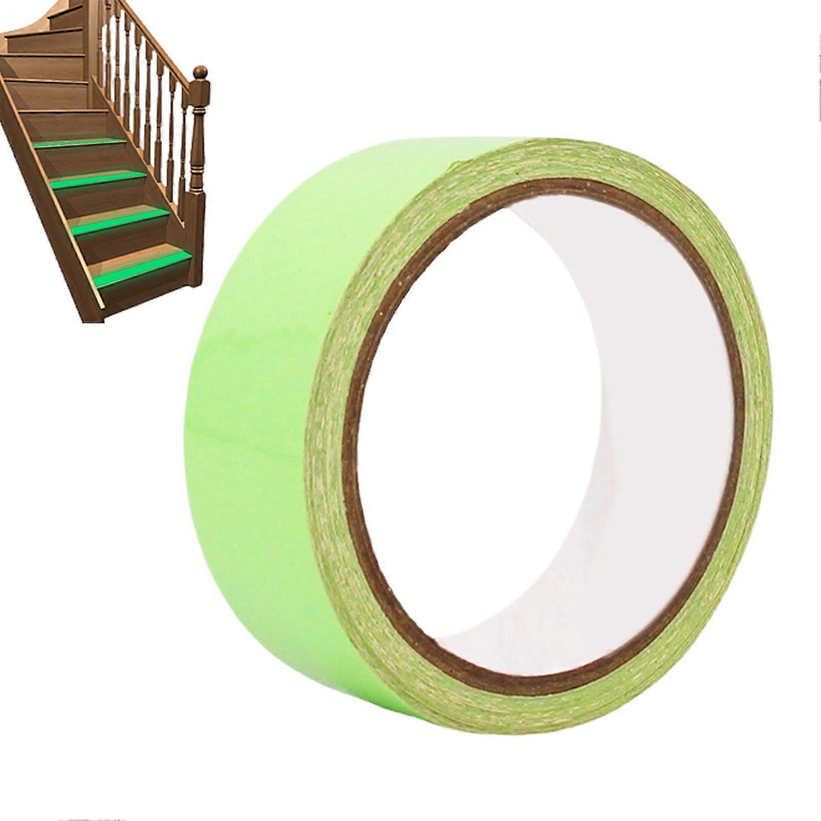 Glow Tape For Stage - PVC Fluorescent Warning Tape 1x300cm Waterproof Glow-In-The-Dark For Stairs And Theaters