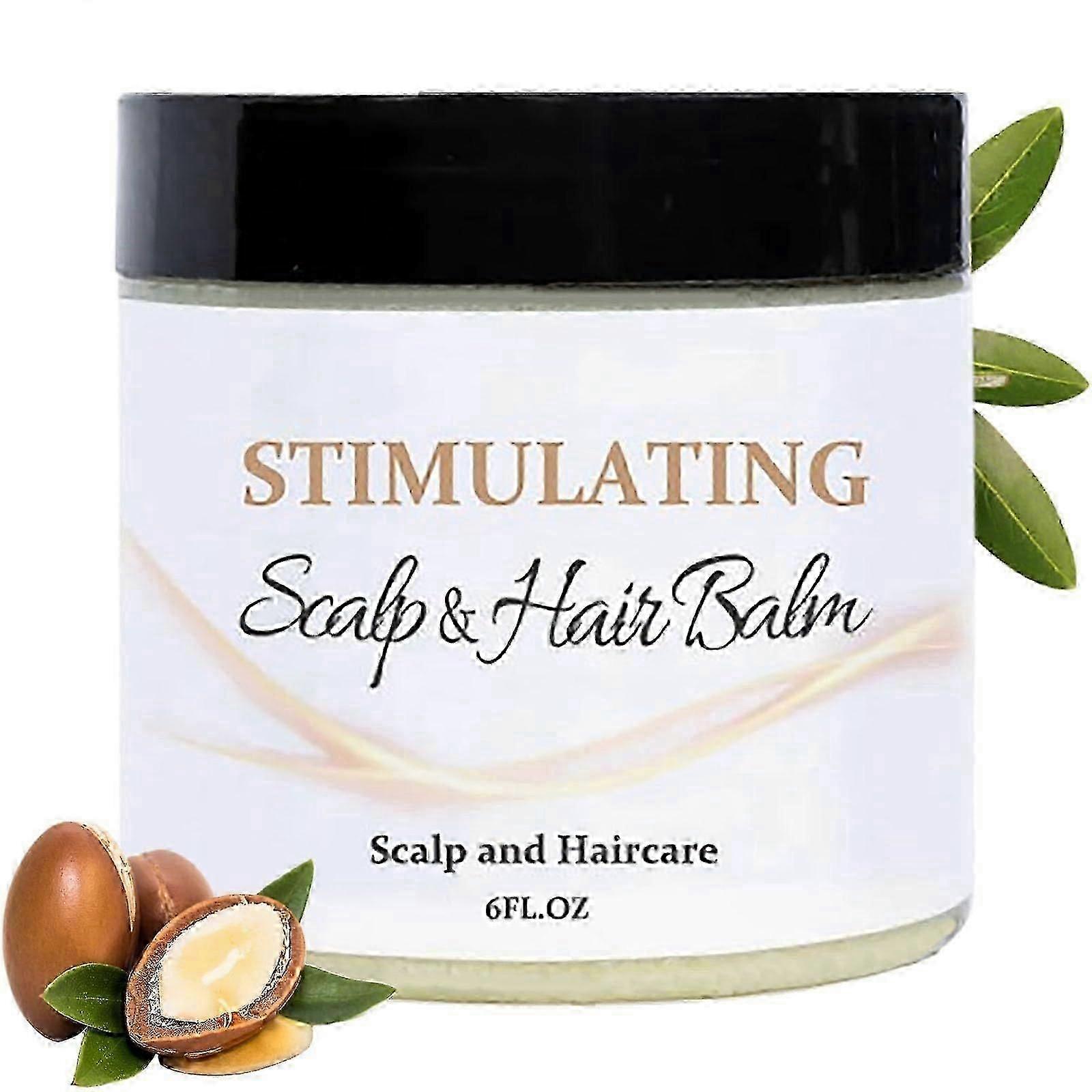 Stimulating Scalp and Hair Balm, Shea Butter and Mango Butter Blend for Moisturizing Haircare, Nourishes Scalp & Hair 177ml/6oz