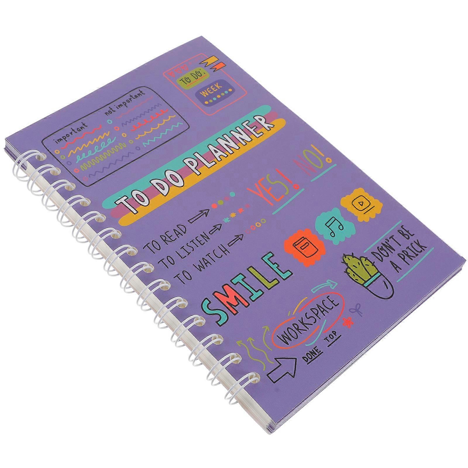 Purple Daily Planner Notepad for Daily Use Lightweight Paper Notebook Convenient for Home Office School Travel