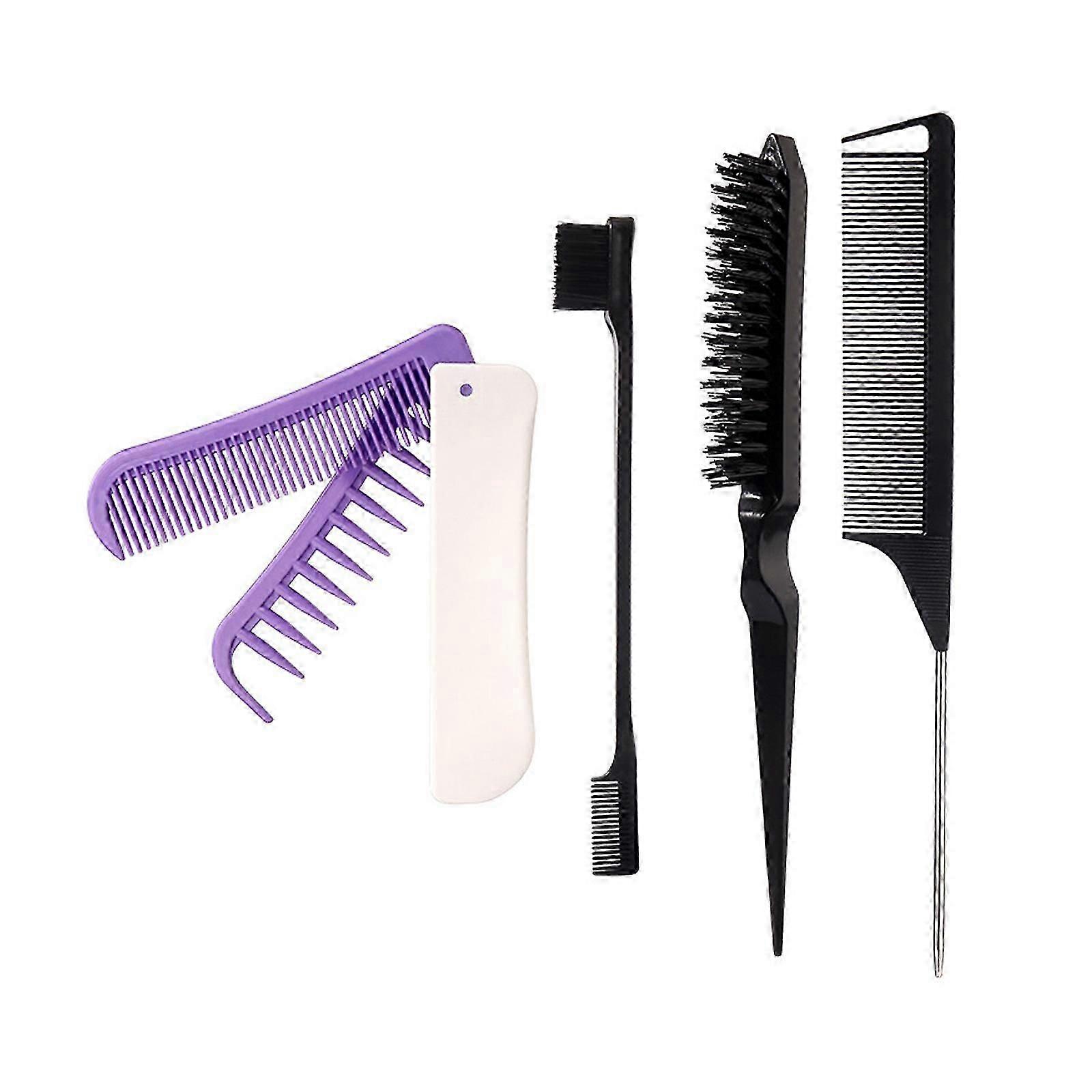 Ensemble de brosse à cheveux 4 pièces, peigne à queue raté, brosse à cheveux Edge peigne taquin 2 en 1