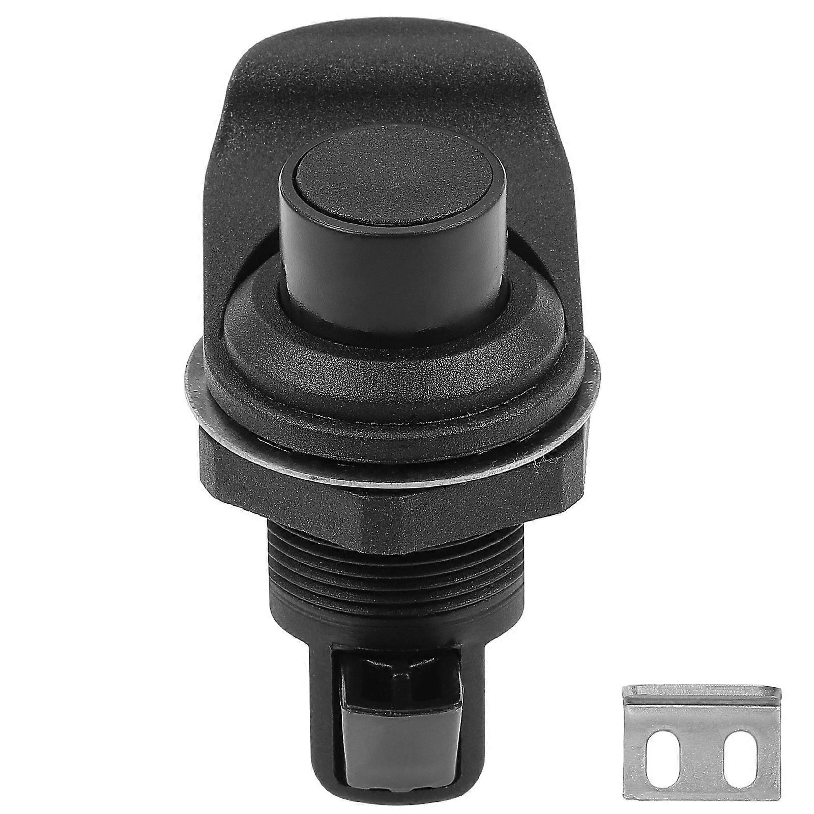 Push Open Door Latch Lock For Cupboard Drawer Black Stainless Steel Square Simple Design 1Set