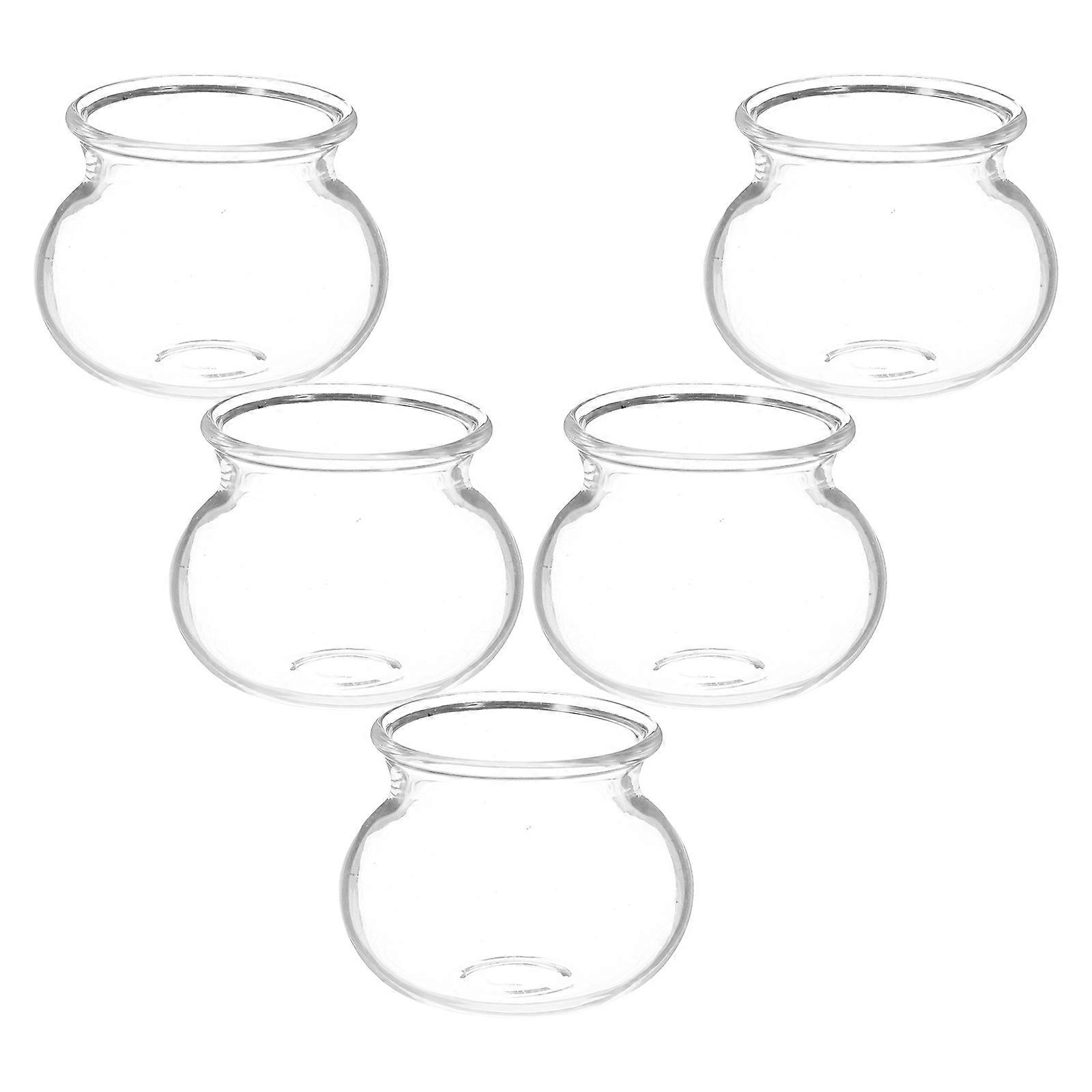 Micro Landscape Fish Bowl Decor Miniature Decor Round Shape 5Pcs