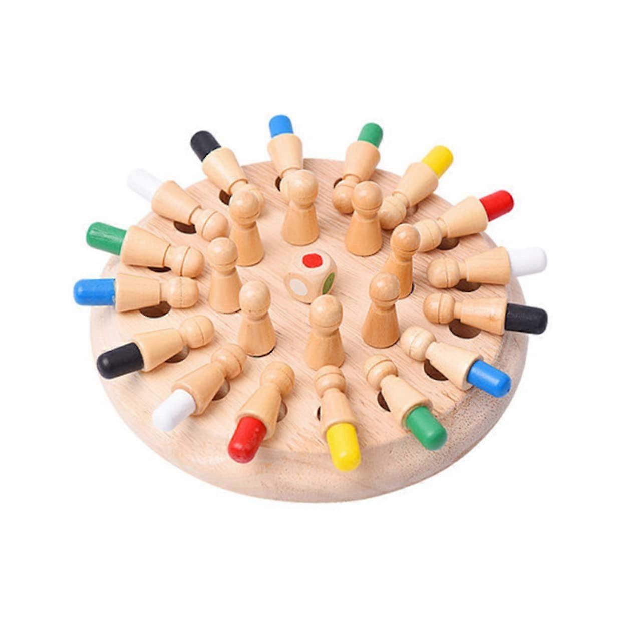 1 Set Wooden Memory Chess Toy for Early Learning Educational Board Game to Develop Logical Thinking for Family and Travel, Durable