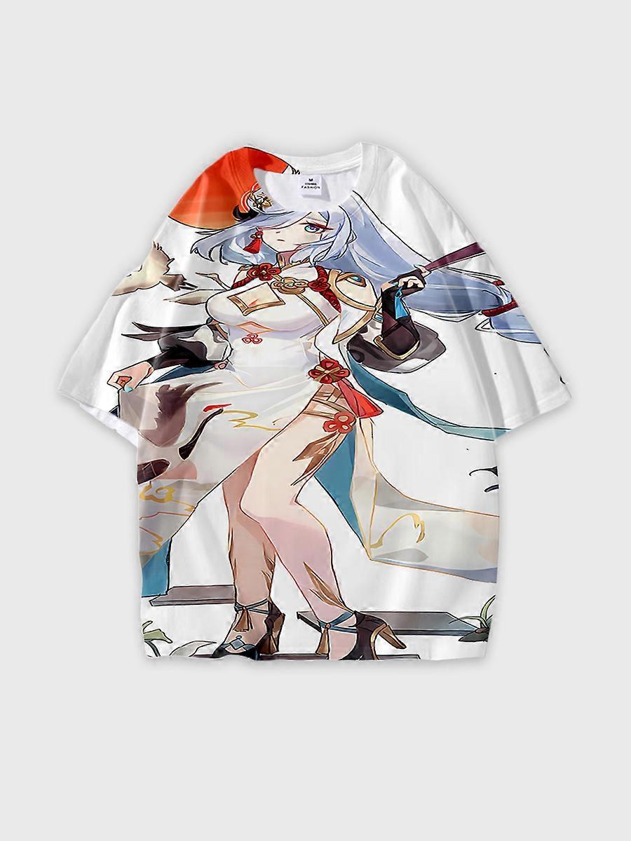 T-shirt round neck Role Pattern loose short sleeve D1099