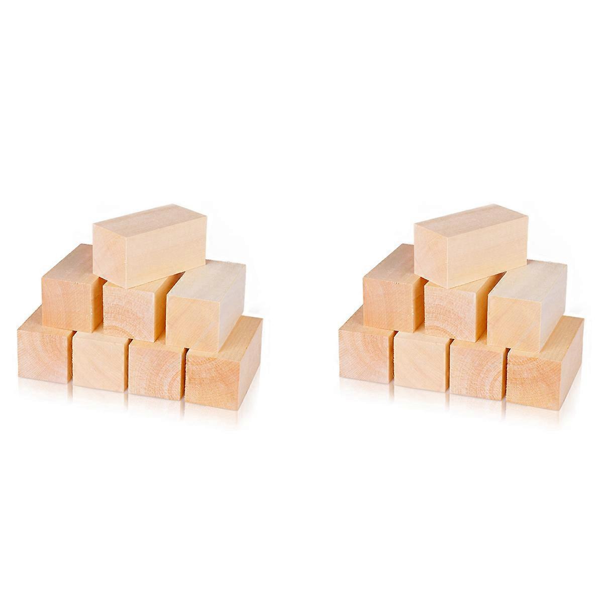16x Basswood Carving Blocks 4 x 2 x 2 Inch,Large Whittling Wood Carving Blocks Kit for Kids Adults B