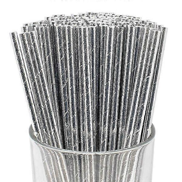 Iridescent Disposable Drinking Party Paper Straws Drinking Paper Straws 100pcs