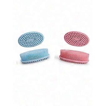 Exfoliating Silicone Body Scrubber for Shower & Bath - 2 Pack Soft Brush