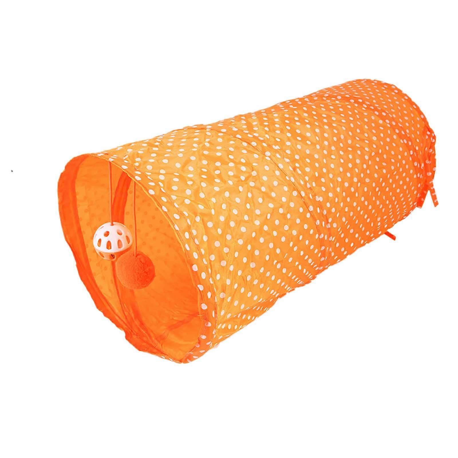 Tunnel toy, scratching toy for house cats, interactive, portable, Orange