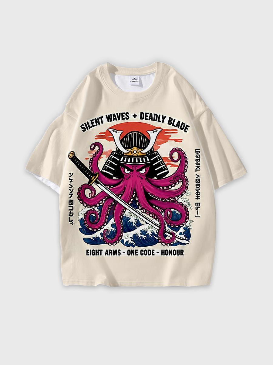 T-shirt round neck Pattern loose short sleeve P2524