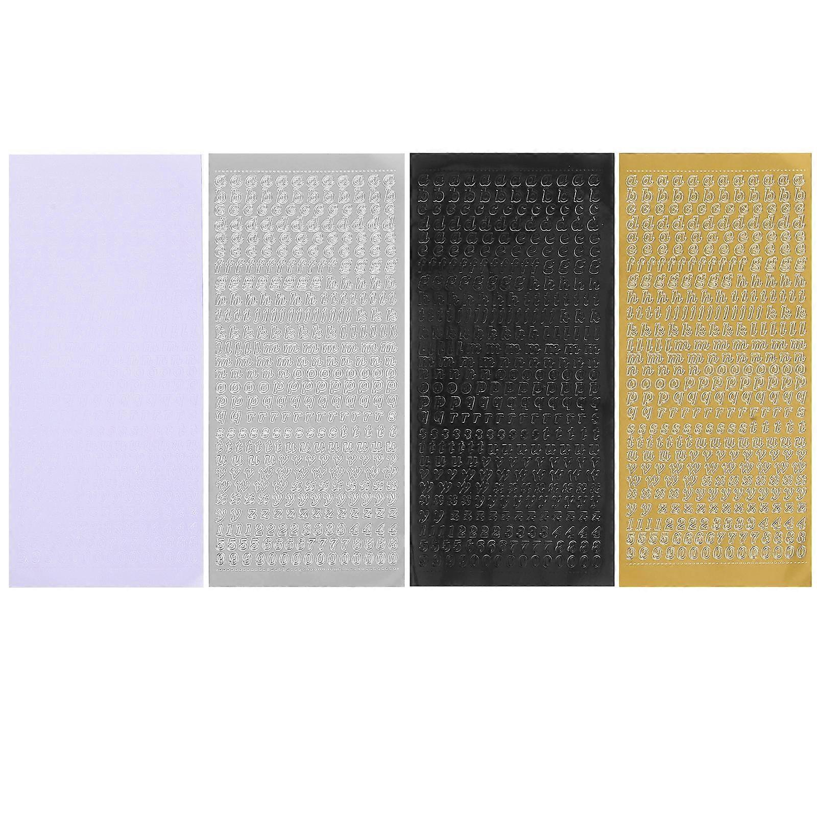 4pcs Mini Alphabet Stickers Letters Decals Waterproof PVC for Scrapbook Classroom Wall Decor and Epoxy Projects