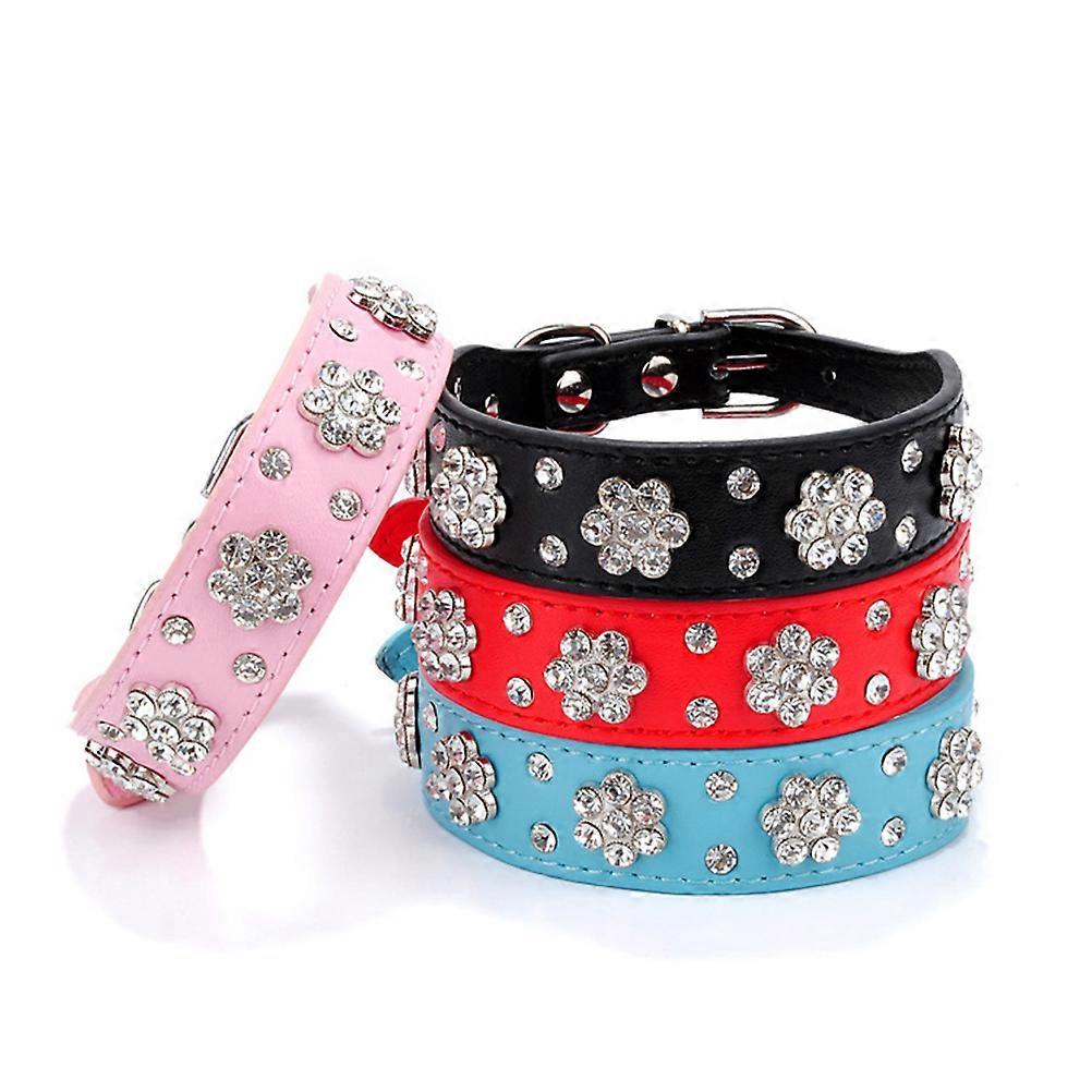 Blue PU Pet Protection Collar for Small Medium Large Dogs Adjustable Comfortable Fit