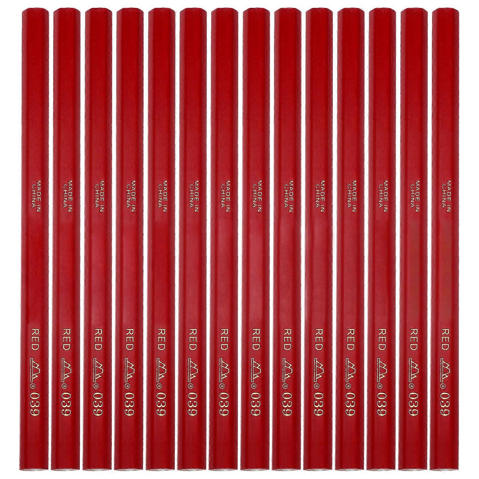 Carpenter Pencils for Construction with Excellent Workmanship and Wood Material Red Color 20 Pcs