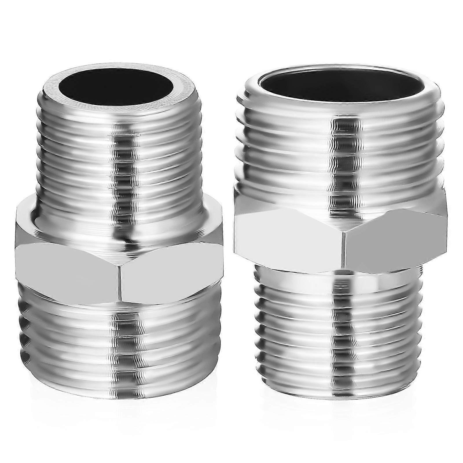 Stainless Steel MaletoMale hose Connector for Home Use Silver Precision Fittings 1/2 To 3/8
