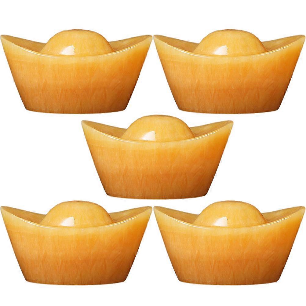 5pcs Ingot Ornaments for Decorative Desktop Display – Elegant Ingot Design for Home and Office Decoration