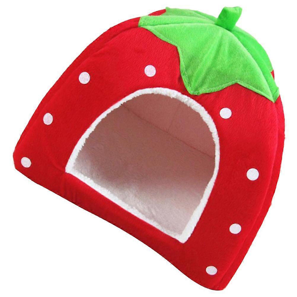 Hamster House Bed Small Pet Bed Hiding Security Indoor Use Red 30x34cm Soft Rabbit Bed 1Set