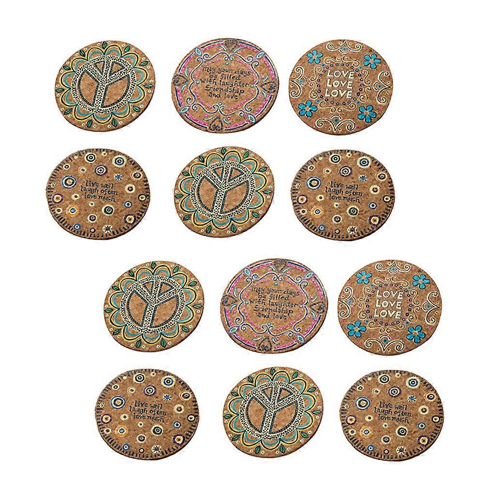 Moisture Absorption Cork Coasters Heat Resistant Mats Table Protection Home 10x10x0.4cm 12Pcs
