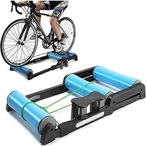 Bicycle Rollers Foldable Trainer for MTB and Road Cycling, Adjustable Height Fitness Station, Portable Indoor Exercise Machine