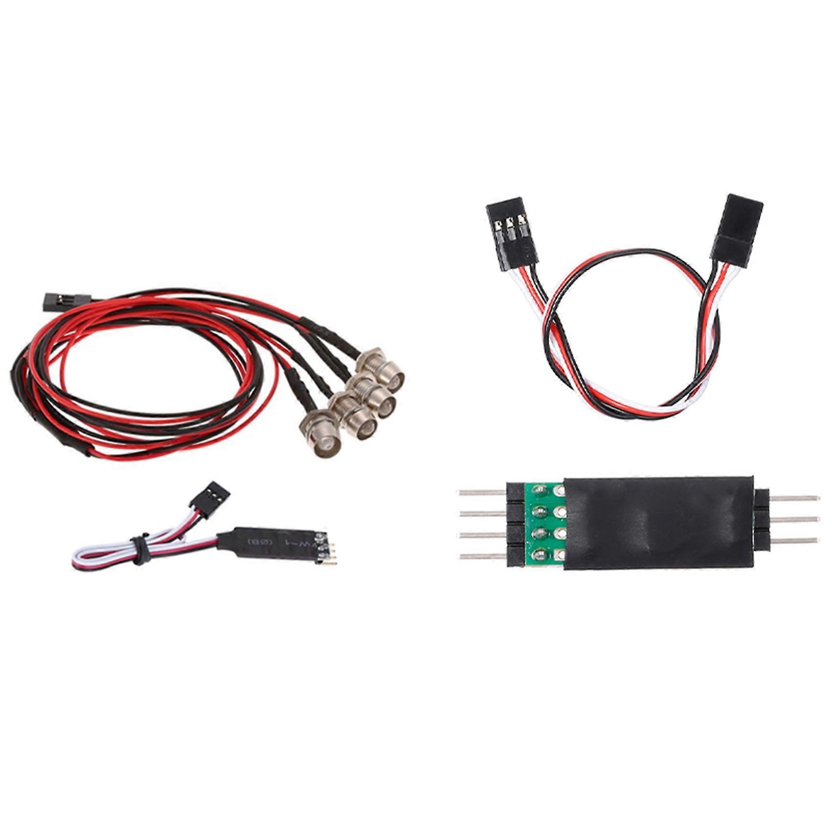 2 Set RC Car Part: 1 Pcs LED Lamp Light Control Switch Panel System & 1 Set 4 LED Light Kit with 3CH